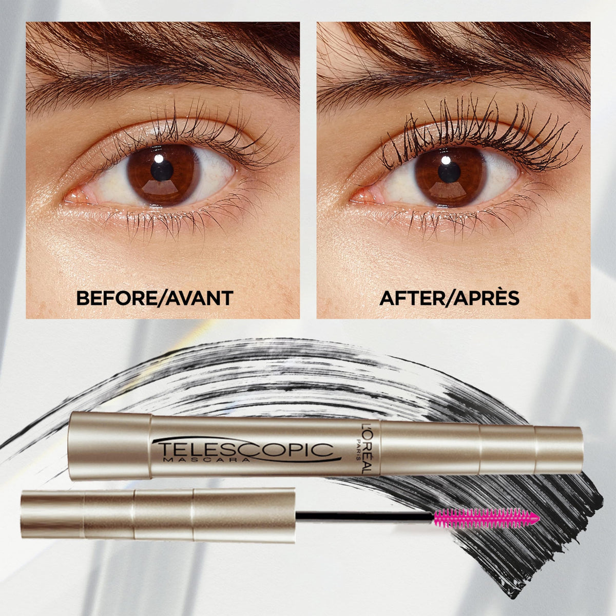 L’Oréal Paris Telescopic Mascara, Eyelash Lengthening Mascara, Unique Non-Clumping Formula Delivering Intense Length For Sensitive Eyes, Black, 8 ml 🍁 All In One Marketplace Canada