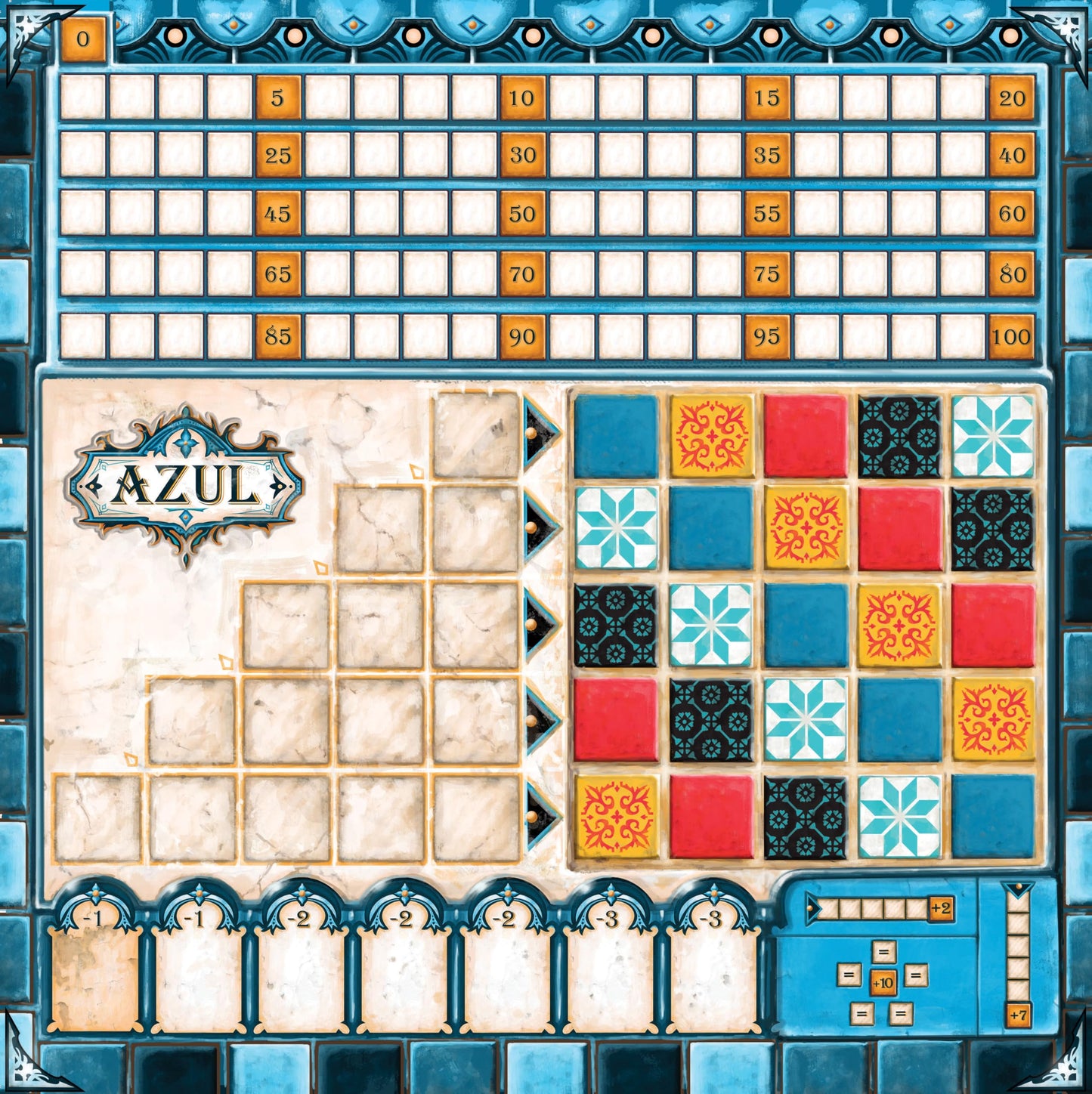 Azul Board Game - 2-4 Players - Fun Family Board Game - 30-45 Minutes of Gameplay - Games for Family Game Night - For Kids and Adults Ages 8+ - Bilingual - Made By Next Move Games 🍁 All In One Marketplace Canada