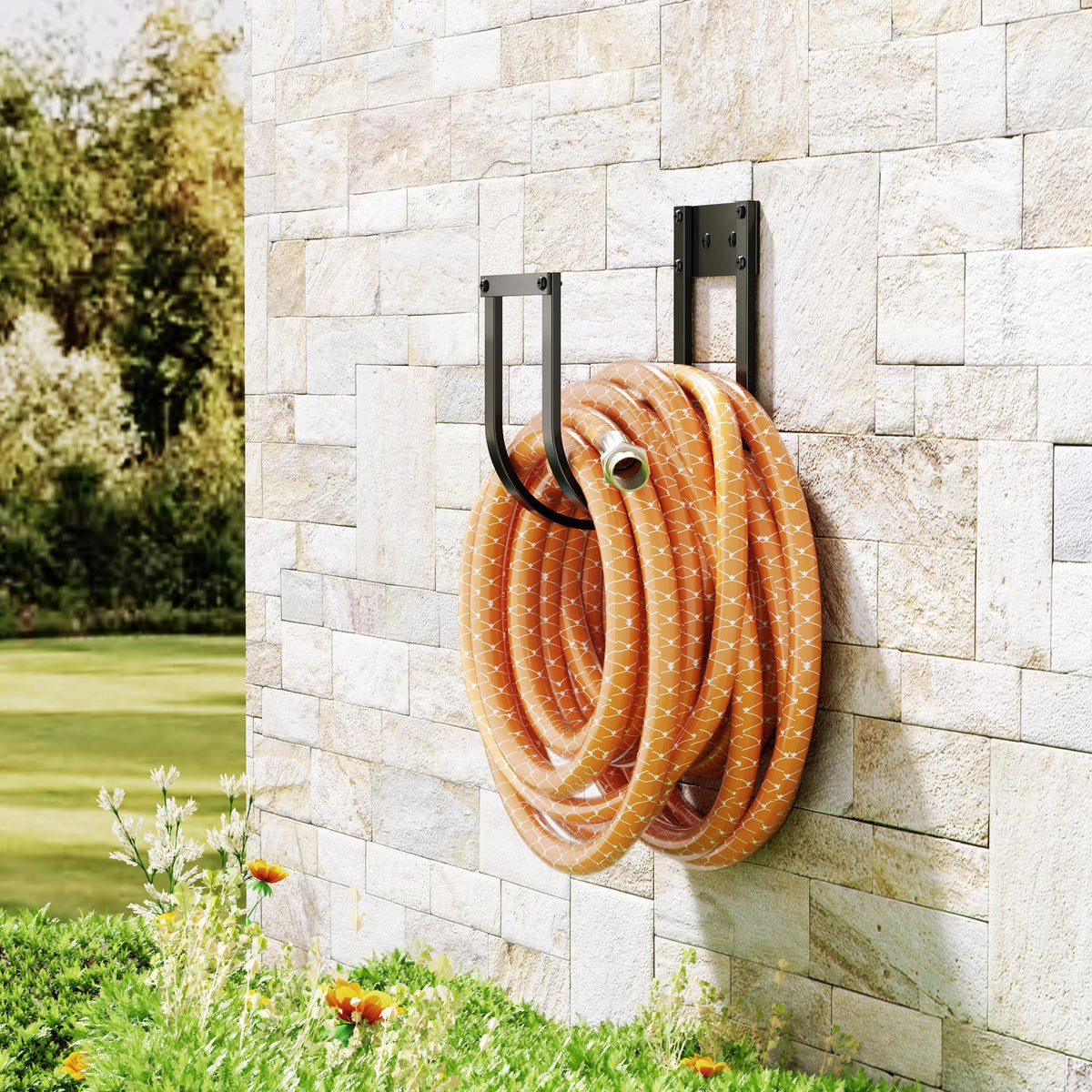 Garden Hose Holder Wall Mount - Heavy Duty Metal Water Hose Hanger for Outside, Durable Hose Hook for Garden, Garage, or Yard Storage 🍁 All In One Marketplace Canada