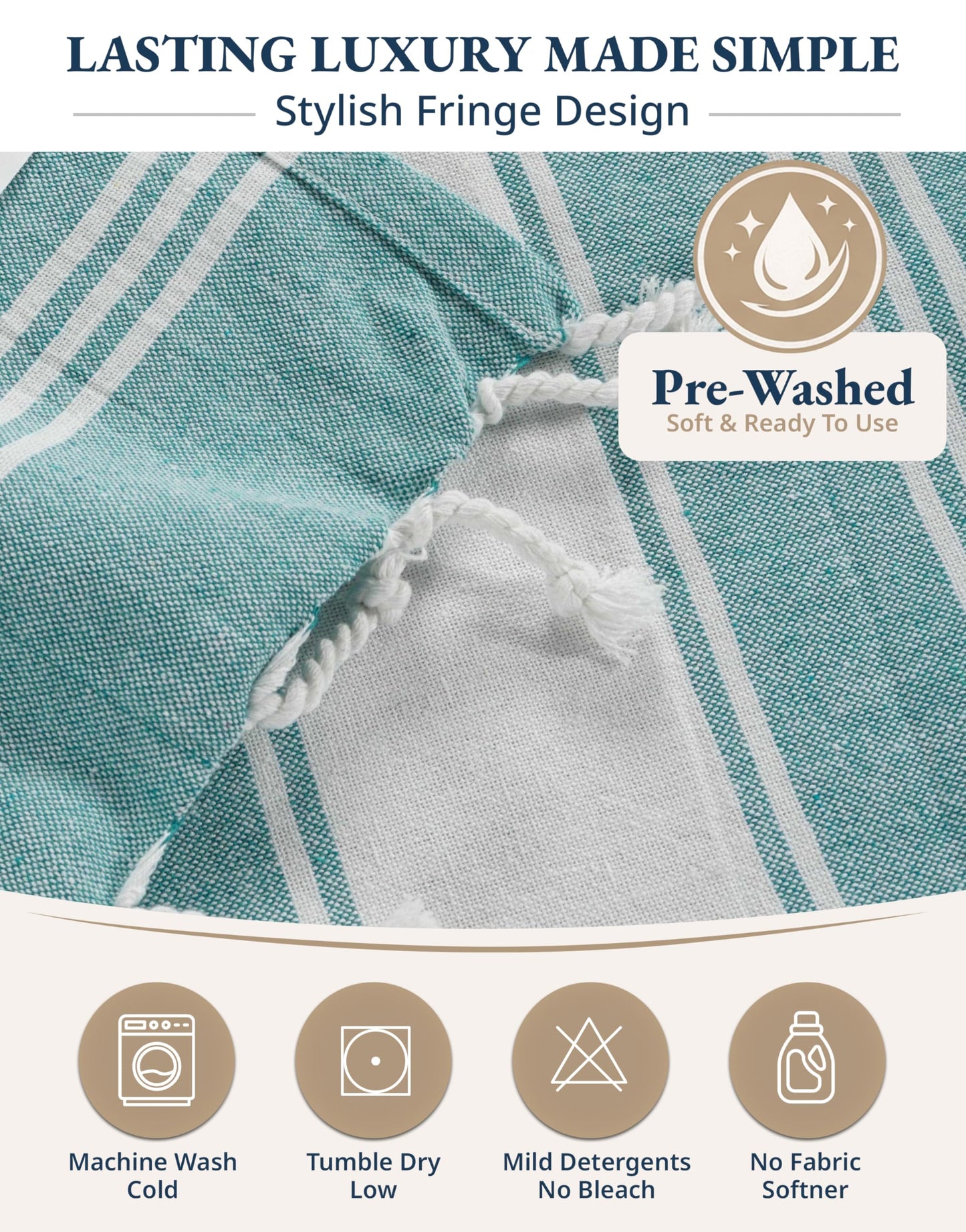 Lane Linen Turkish Beach Towels Set of 6, Oversized Beach Towel, Lightweight Beach Essentials for Women, Large Pool Towel, Absorbent & Quick Dry, Sand Free Beach Towel, 39"x71" - Tropical Breeze 🍁 All In One Marketplace Canada