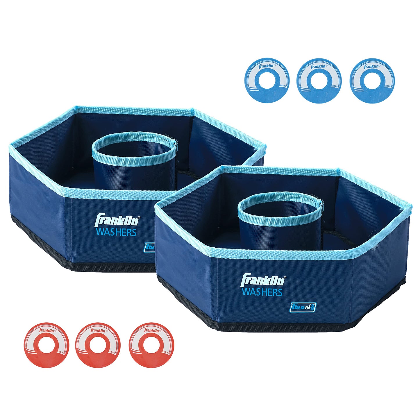 Franklin Sports Washer Toss - 6 Washers and 2 Collapsible Targets - Beach or Camping Outdoor Lawn Game - Official Size Washer Set 🍁 All In One Marketplace Canada