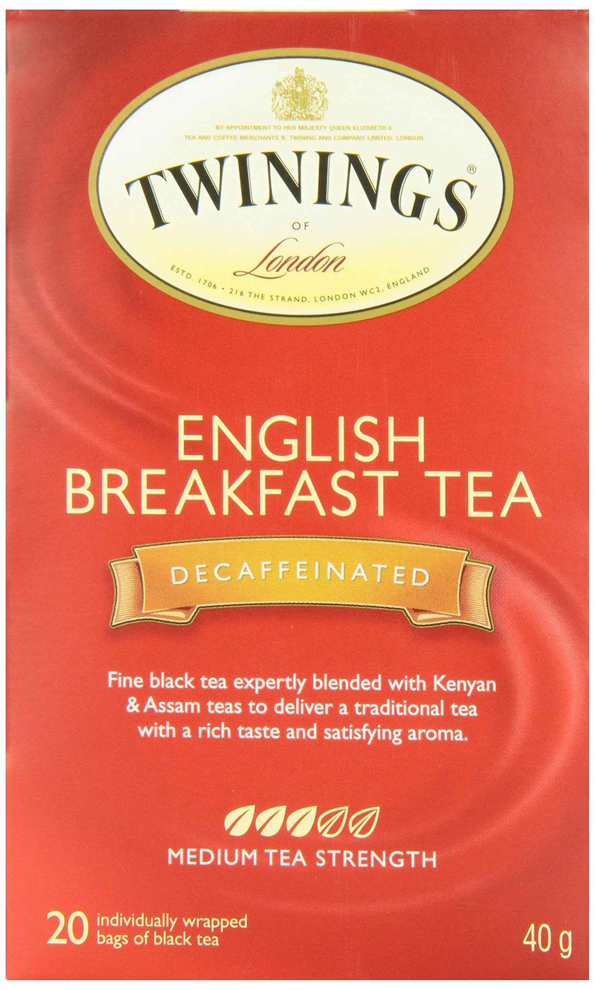 Twinings Decaf English Breakfast Individually Wrapped Teabags, Decaffeinated Black Tea, Smooth, Flavourful, Robust, 20 Count (Pack of 6), Enjoy Hot or Iced 🍁 All In One Marketplace Canada