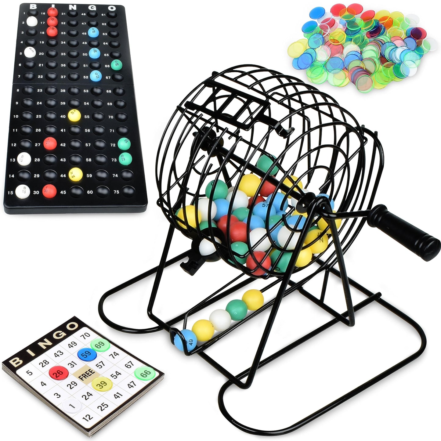 Queensell Bingo Game for Adults - Best Board Game With Metal Cage, Balls Set, and Cards - Family Game for Large Groups 🍁 All In One Marketplace Canada