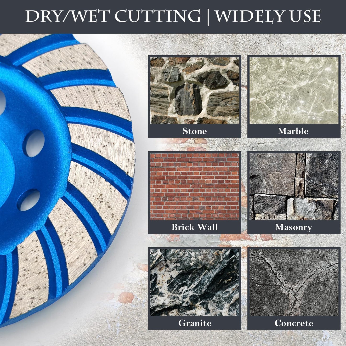 SWIGRANCE 2Pcs Diamond Concrete Grinding Cup Wheels 115mm 4-1/2" Set (Double Row + Turbo Row Segment), Fits 7/8" Arbor for Angle Grinder, Shaping Cleaning Concrete Masonry Marble Granite Brick 🍁 All In One Marketplace Canada