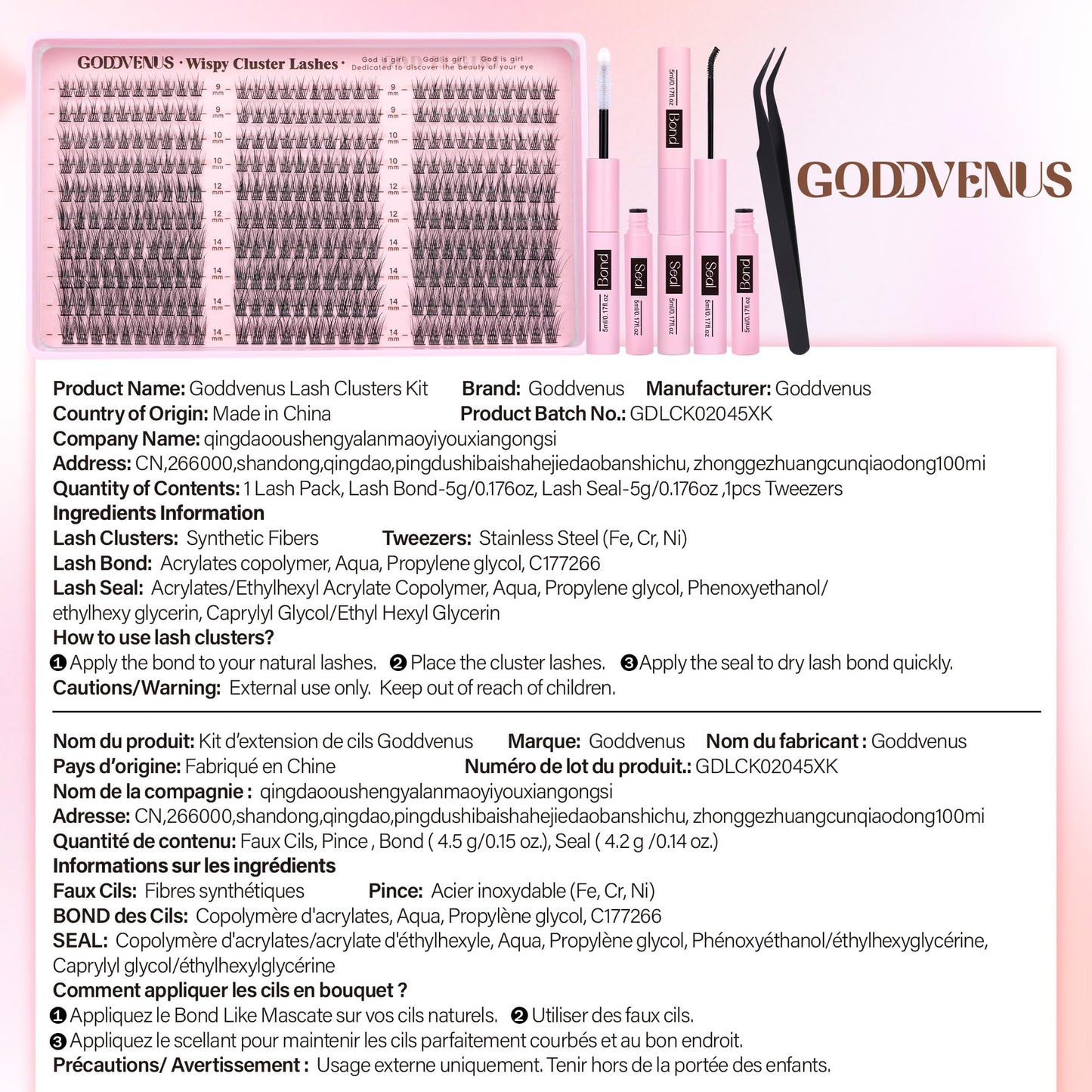 Goddvenus Lash Clusters Kit 9-14mm 300pcs Wispy Eyelash Cluster Lashes Natural DIY Lash Extension Kit Short Cluster Eyelash Extensions C Curl 🍁 All In One Marketplace Canada