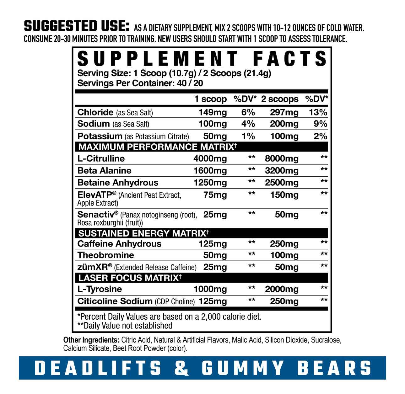 Axe & Sledge Intake Pre-Workout