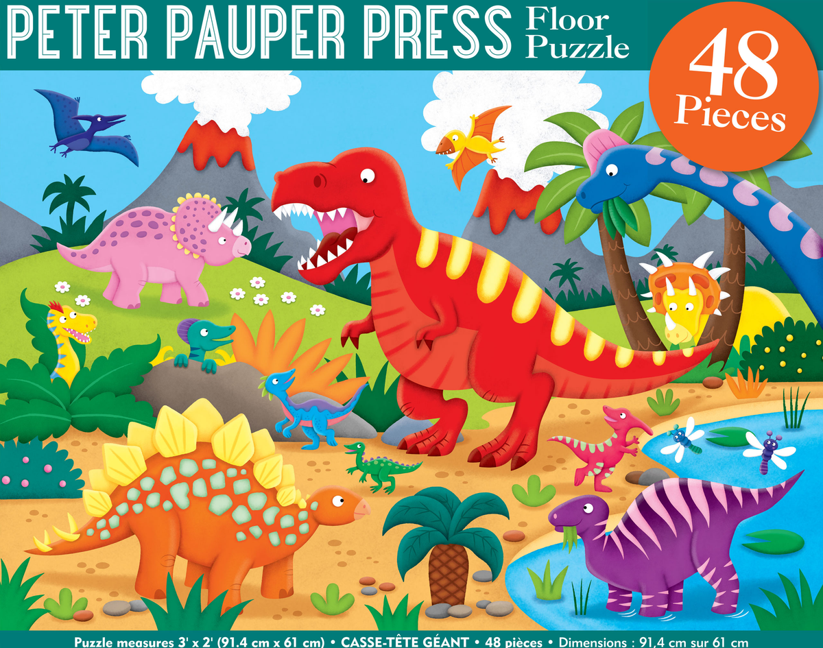 Peter Pauper Press - Dinosaurs Kids' Floor Puzzle - Ages 3+