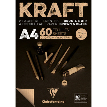 Clairefontaine - Black & Brown Kraft Paper Pads