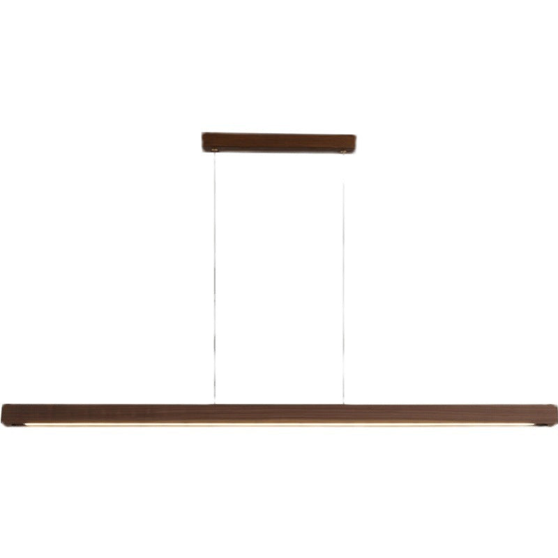 Log-Style Solid Wood Linear Pendant Chandelier