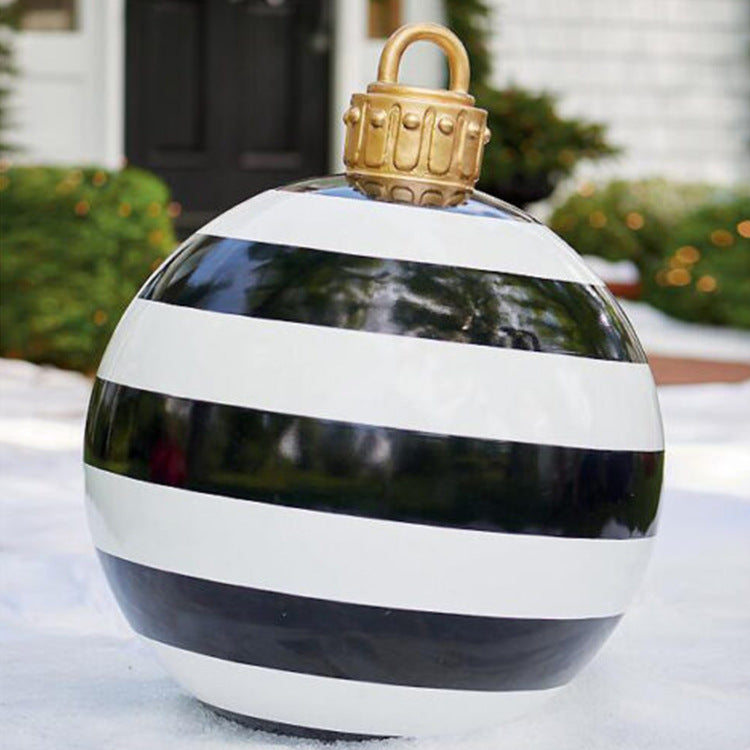 Giant Inflatable 60cm Christmas Ball Ornaments, Outdoor Waterproof PVC Ornament Ball, Holiday Decor, Pack Options