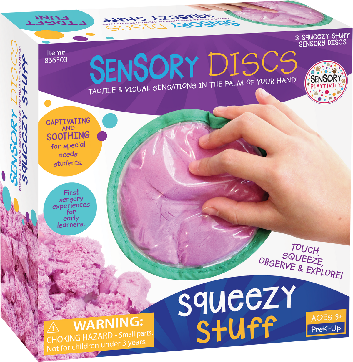Teacher Created Resources - Sensory Playtivity™ Sensory Discs: Squeezy Stuff - Pack of 3 - Ages 3+