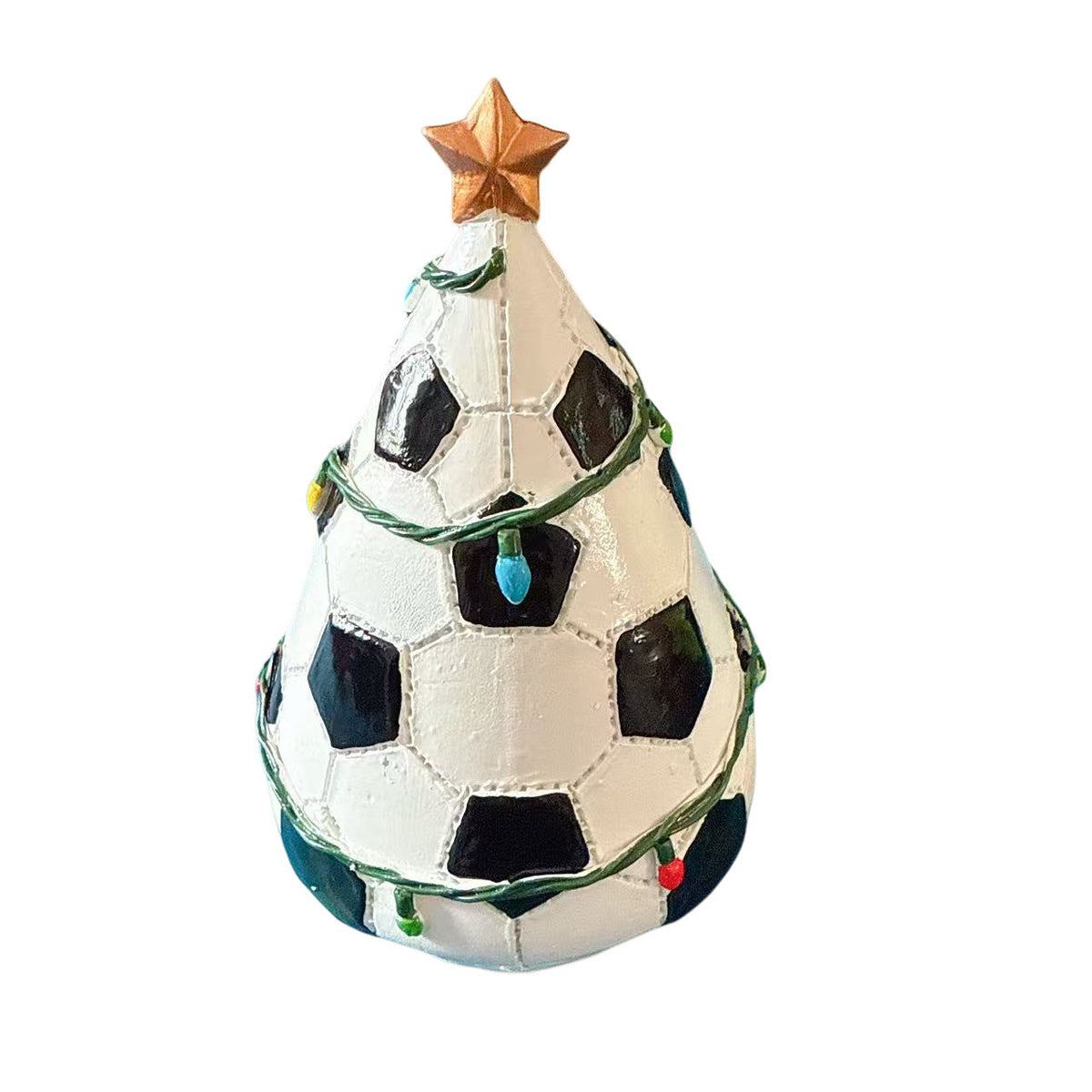 Sports Ball Christmas Tree Figurine - Resin Holiday Tabletop Decoration