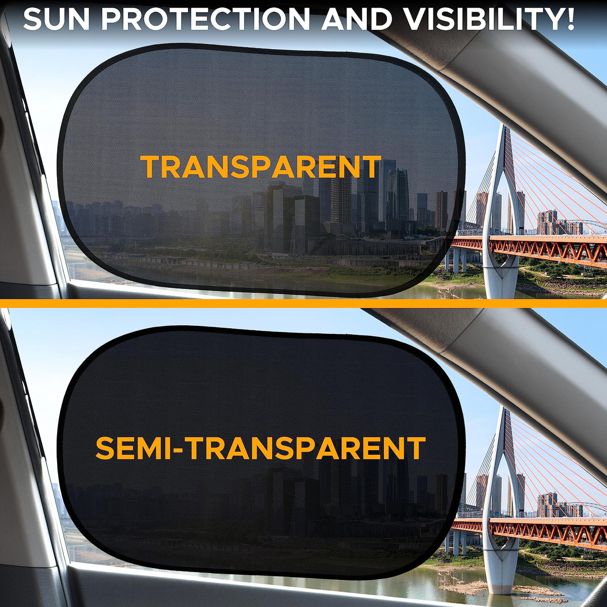 EcoNour Car Window Shades for Baby (4 Pack) - 20"x12" | Sun Shade for Car Window for Kids | Shades for Side Windows | Automotive Sun Protection from UV and Sun Glare | Baby Accessories 🍁 All In One Marketplace Canada
