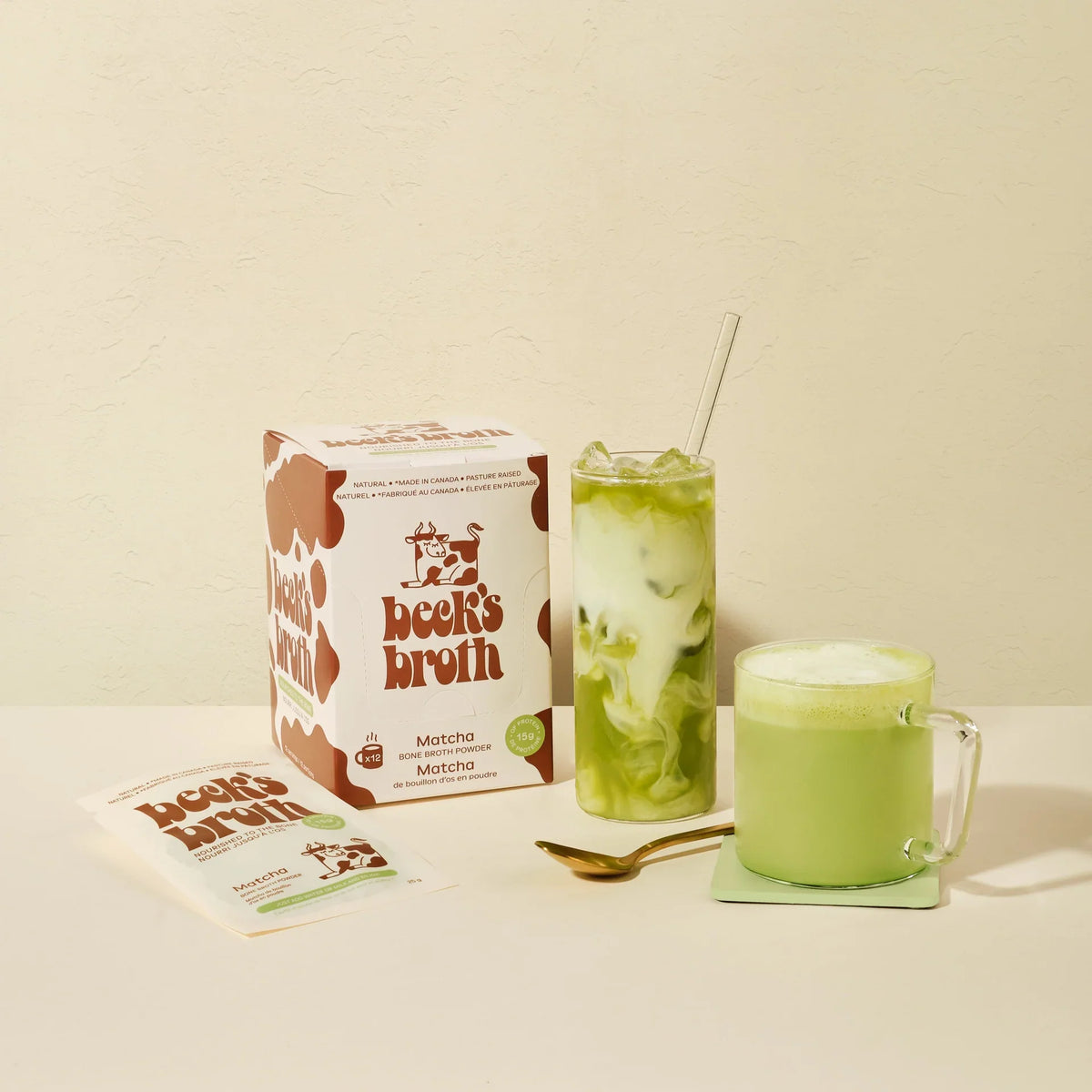 BECK'S BROTH - Protein Match Latte