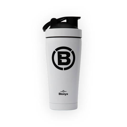 Blonyx Stainless Steel Shaker Cup - White - HEALTH AND FITNESS POSTS