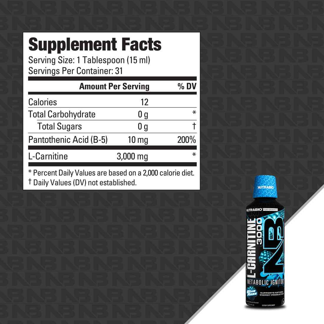 NutraBio Lean Shots - L-Carnitine Liquid Shots