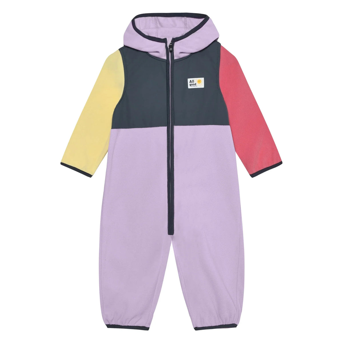 Colorblock Fleece Suit | Purple & Yellow & Pink | Color Kids