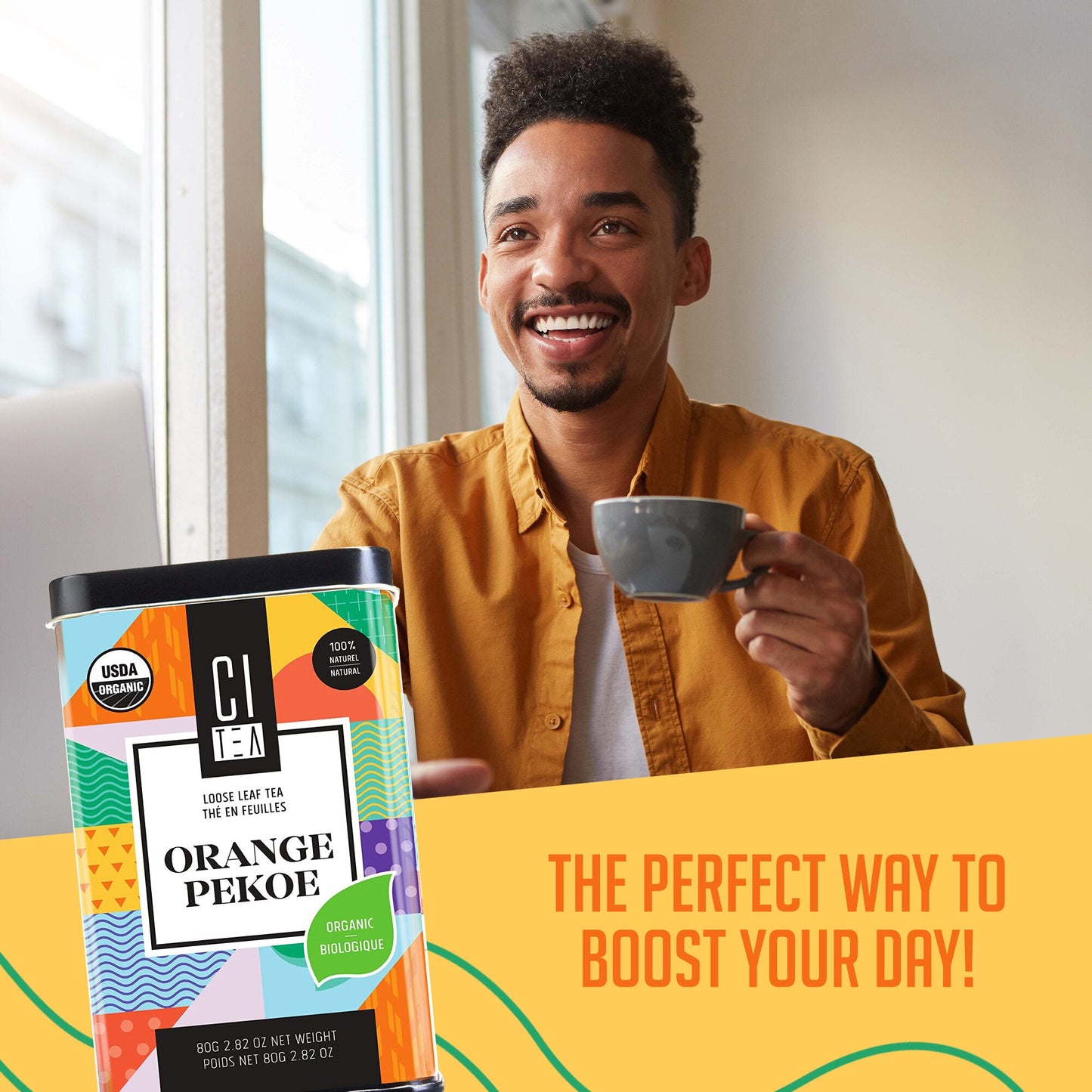 Organic Orange Pekoe Black Loose Leaf Tea with Teaball - 80g