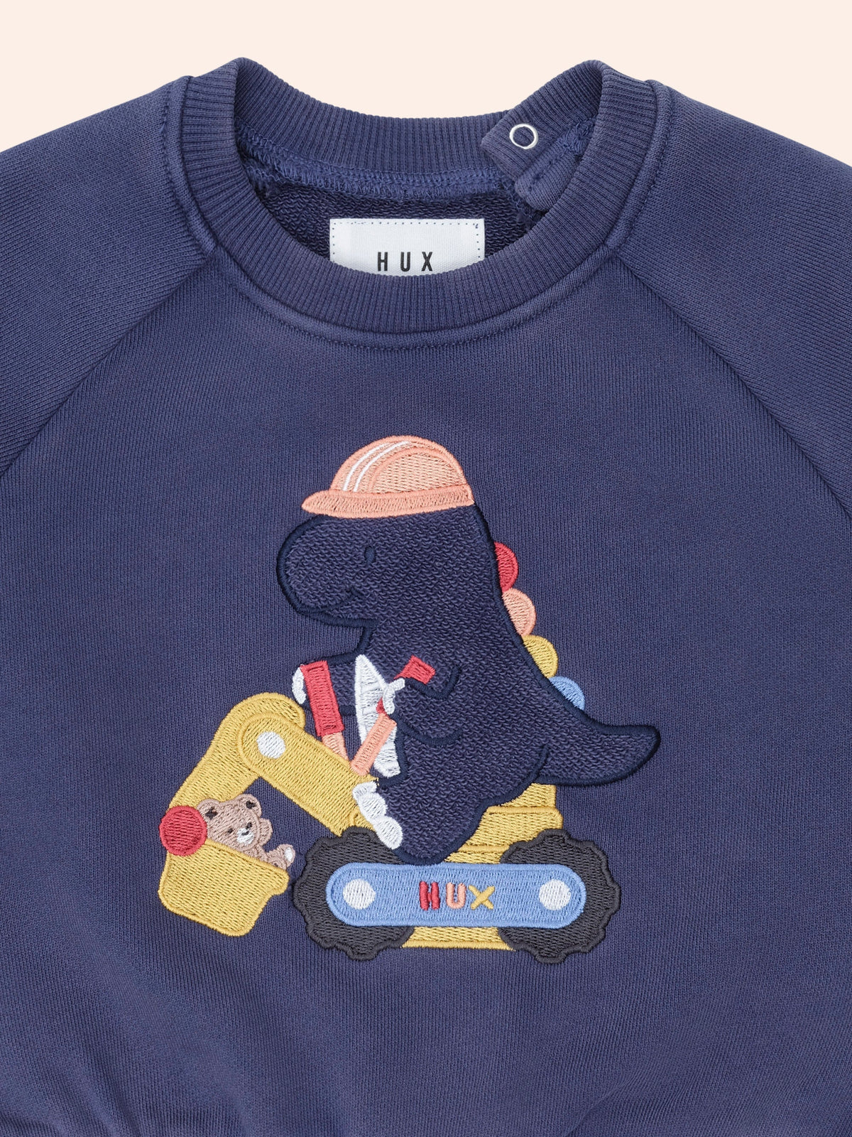 Tradie Dino Sweatshirt | Washed Navy | Huxbaby