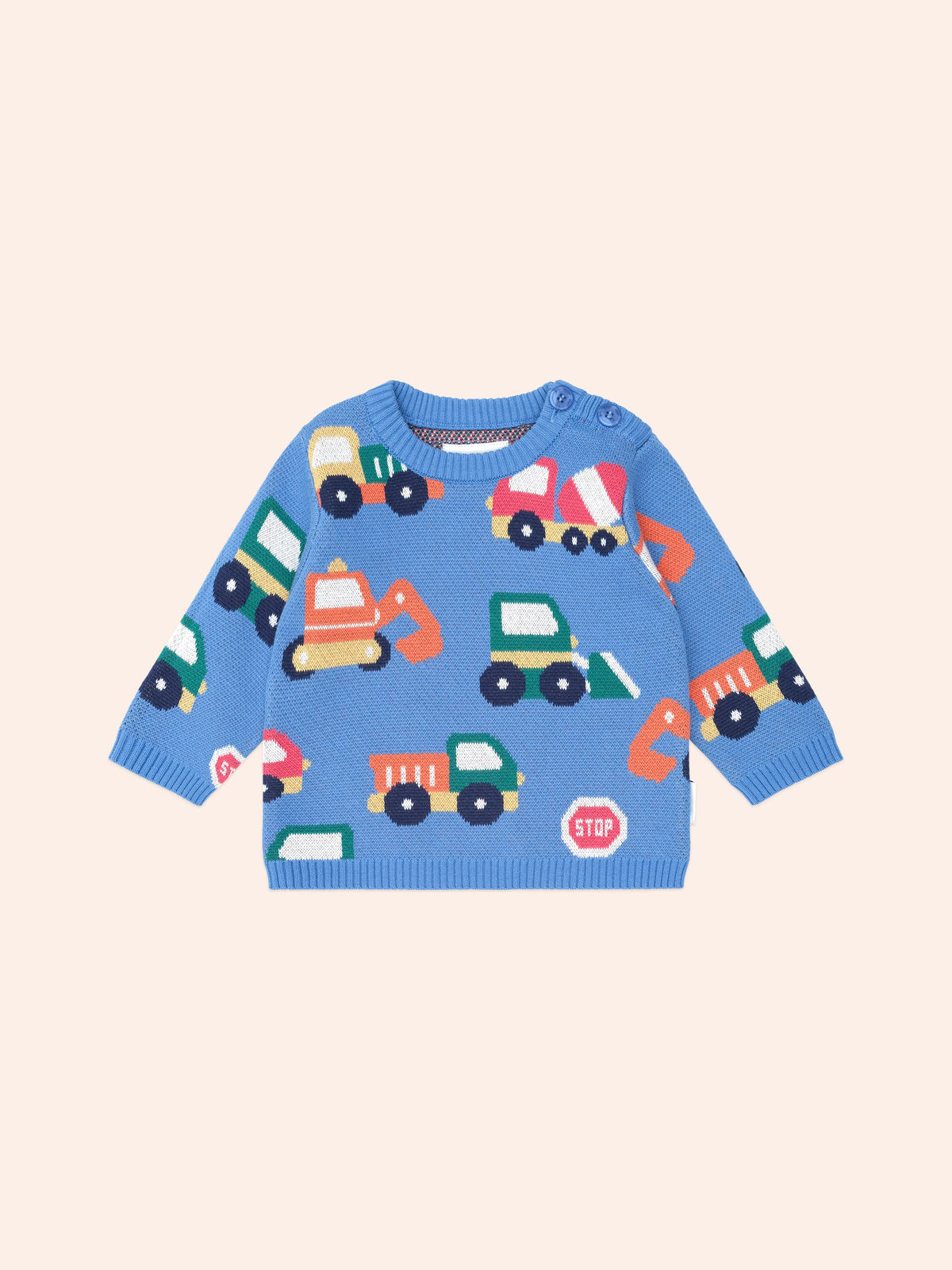 Construction Pullover | Nautical Blue | Huxbaby