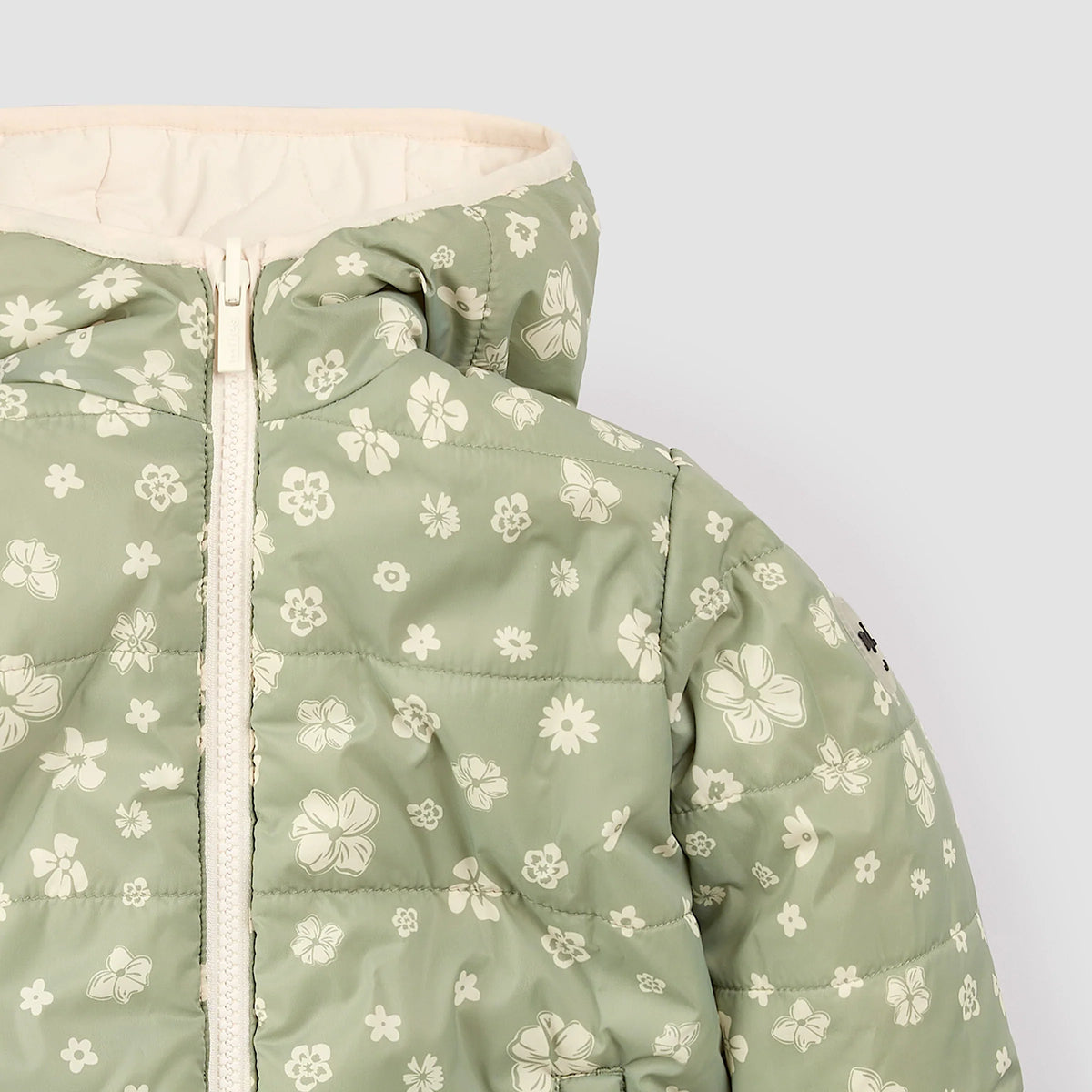 Reversible Jacket | Sage Floral Print on Birch | Miles the Label