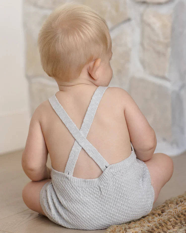 Caleb Knit Shortall | Heathered Sky | Quincy Mae
