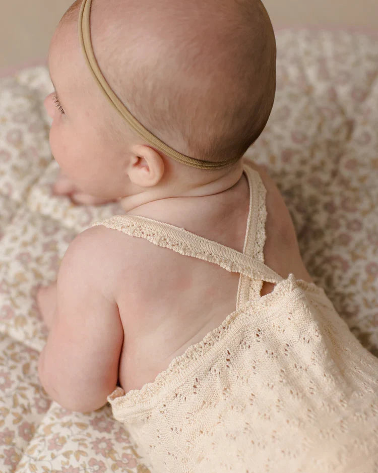 Annie Knit Romper | Ecru | Quincy Mae