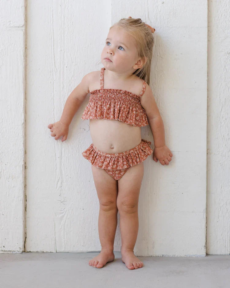 Smocked Ruffle Bikini | Poppy Floral | Quincy Mae