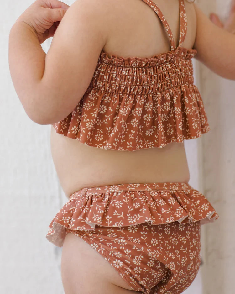 Smocked Ruffle Bikini | Poppy Floral | Quincy Mae