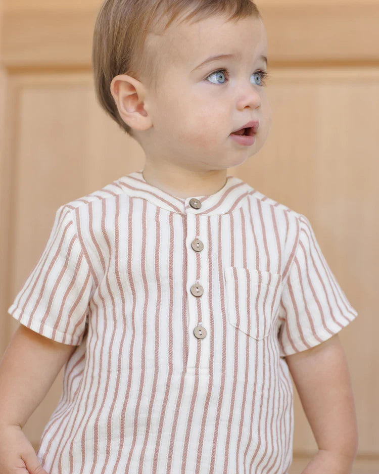Jaxson Shirt | Vintage Stripe | Quincy Mae