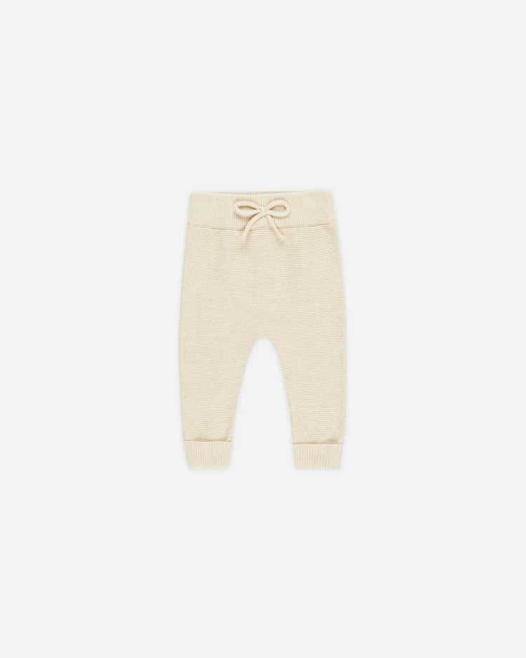 Knit Pant | Heathered Natural | Quincy Mae