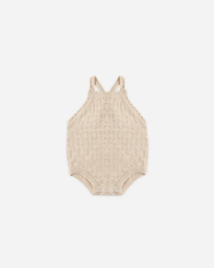 Annie Knit Romper | Ecru | Quincy Mae