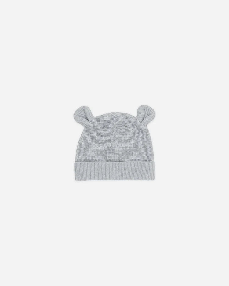 Baby Bear Beanie | Heathered Dusty Blue | Quincy Mae