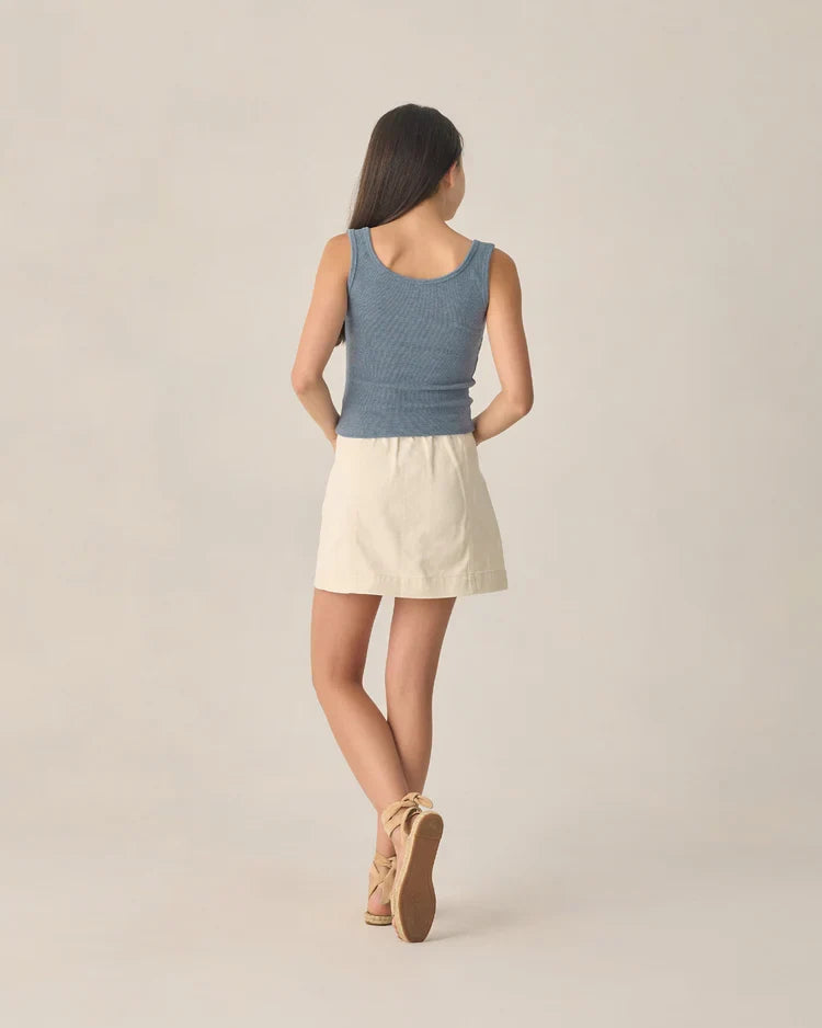 Teen Ribbed Tank | Heathered Marine | Rylee & Cru