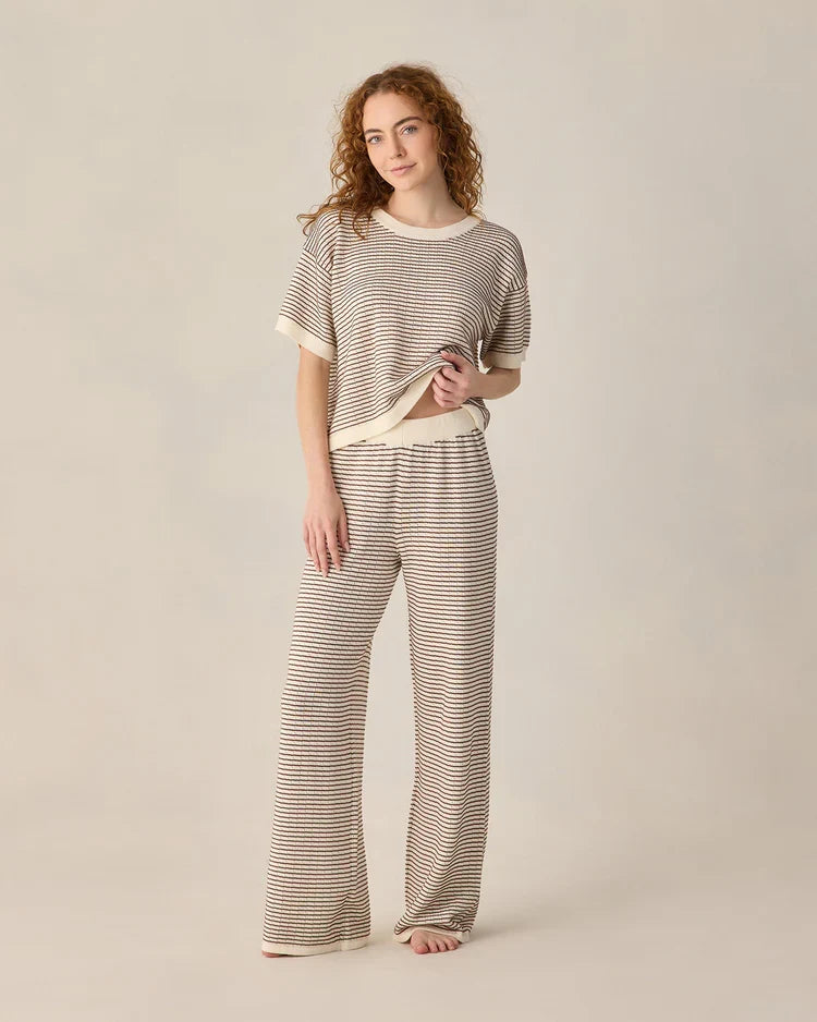 Ladies Knit Set | Chocolate Stripe | Rylee & Cru