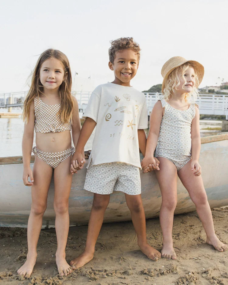 Knotted Bikini | Ocre Check | Rylee & Cru