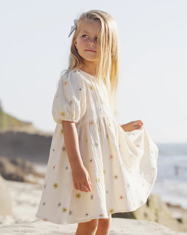 Marley Dress | Embroidered Daisies | Rylee & Cru