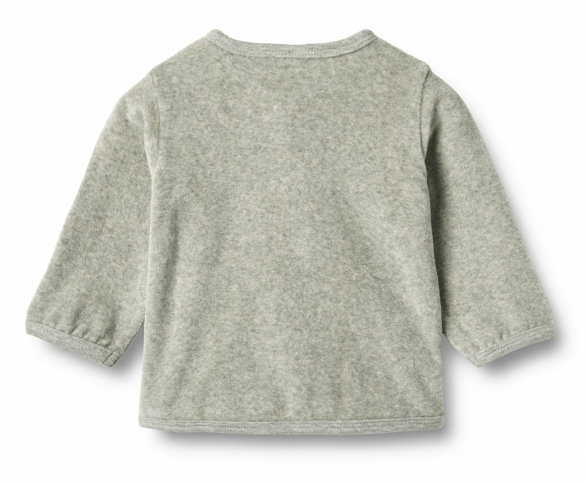 Sweat Cardigan Toto | Melange Grey | Wheat Clothing
