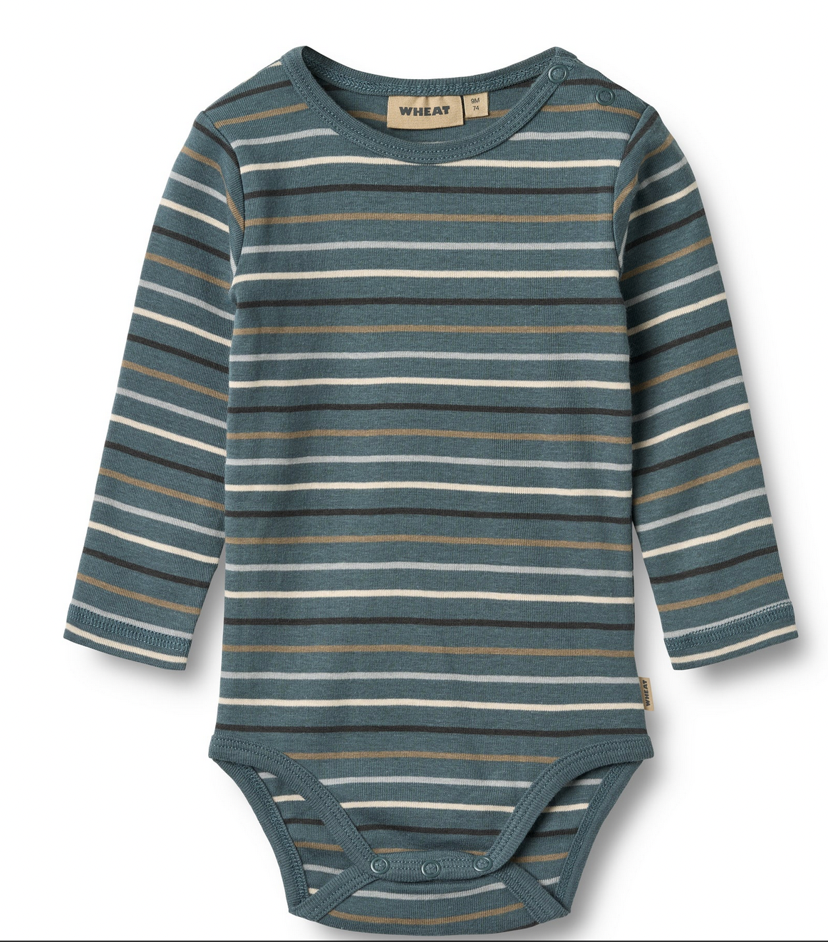 Long Sleeve Bodysuit Freddie | Blue Multi Stripe | Wheat Clothing