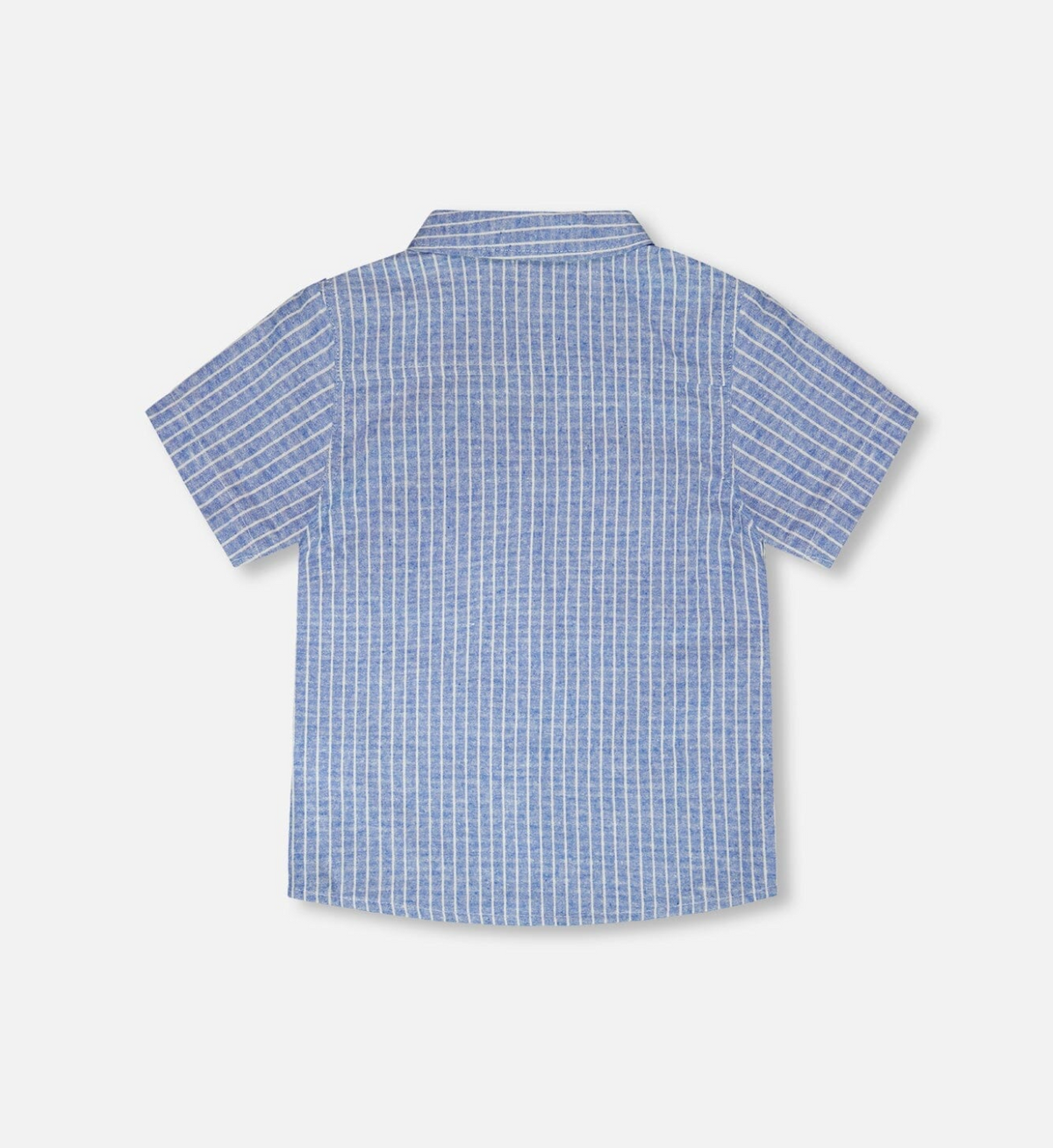 Short-Sleeve Chambray Shirt | Denim Stripe | Deux Par Deux