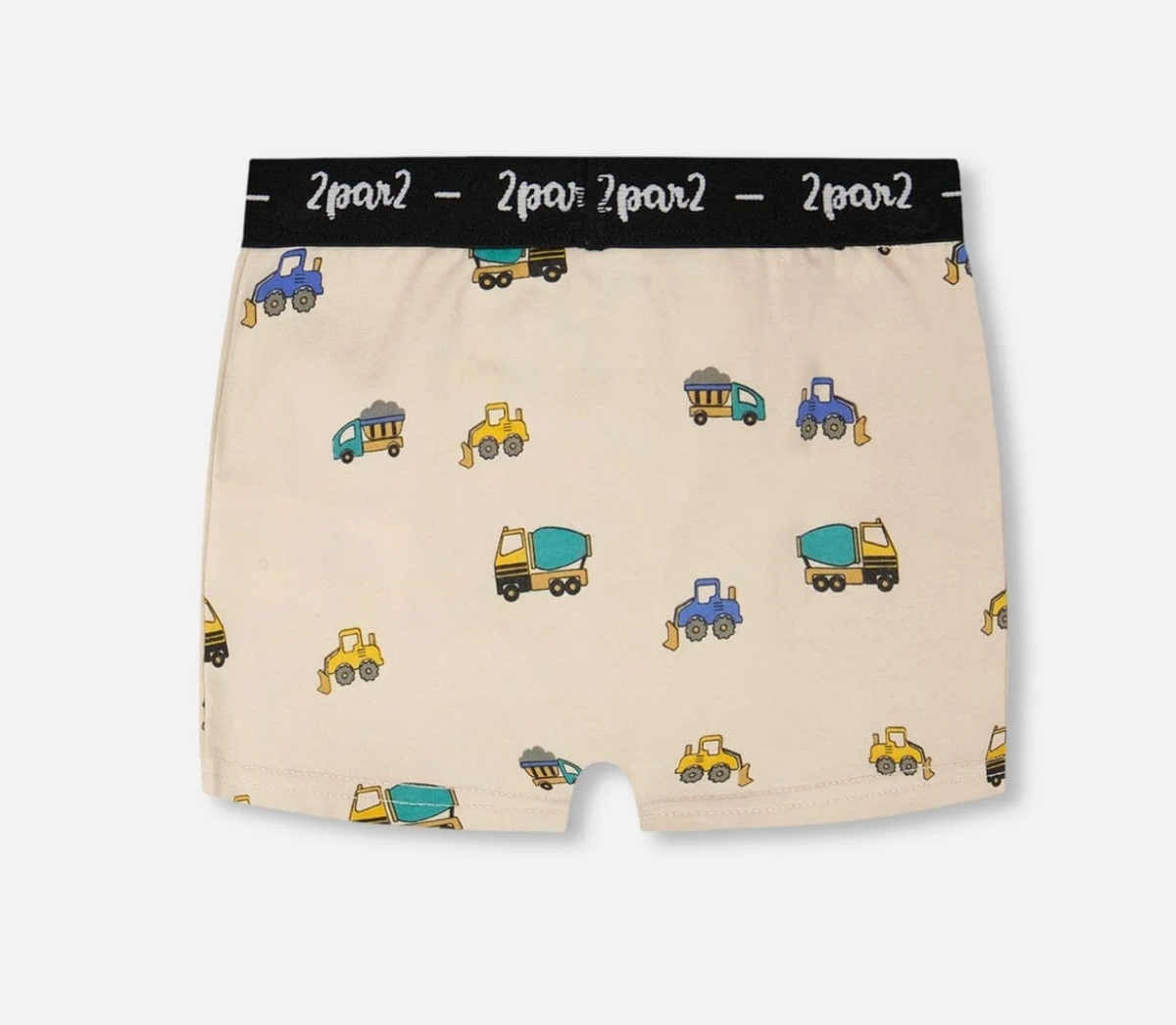 Organic Cotton Boxer | Beige Truck Print | Deux Par Deux