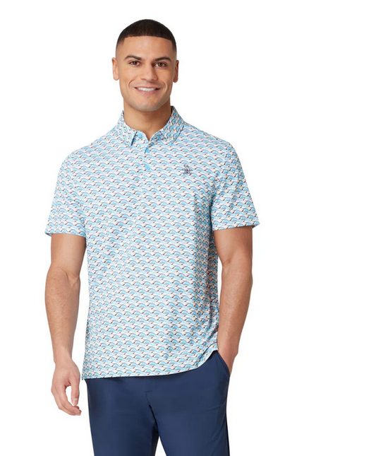 Layered Umbrella Print Polo