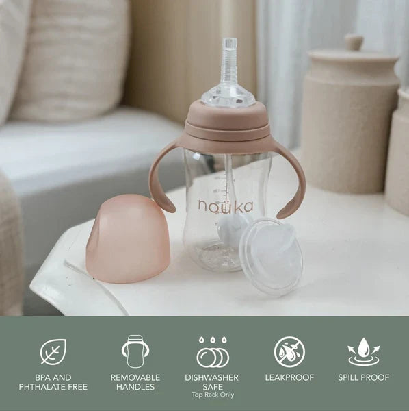 Transitional Sippy/Weighted Straw Cup | noüka | Moss