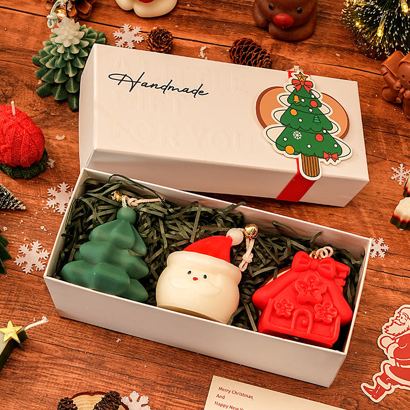Christmas Scented Candle Gift Set, Festive Molded Aromatherapy Candles in Holiday Shapes – Snowman, Reindeer, Tree & Gingerbread, Home Decor Gift Box