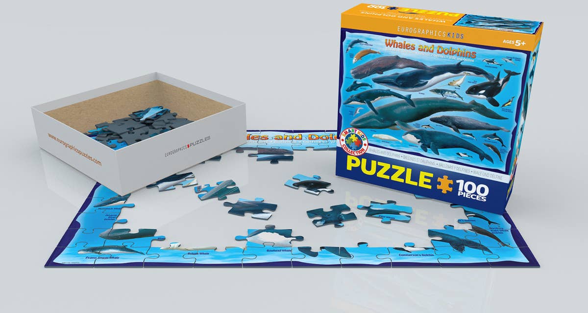 Eurographics Whales and Dolphins 100-Piece Puzzle - Ages 5+