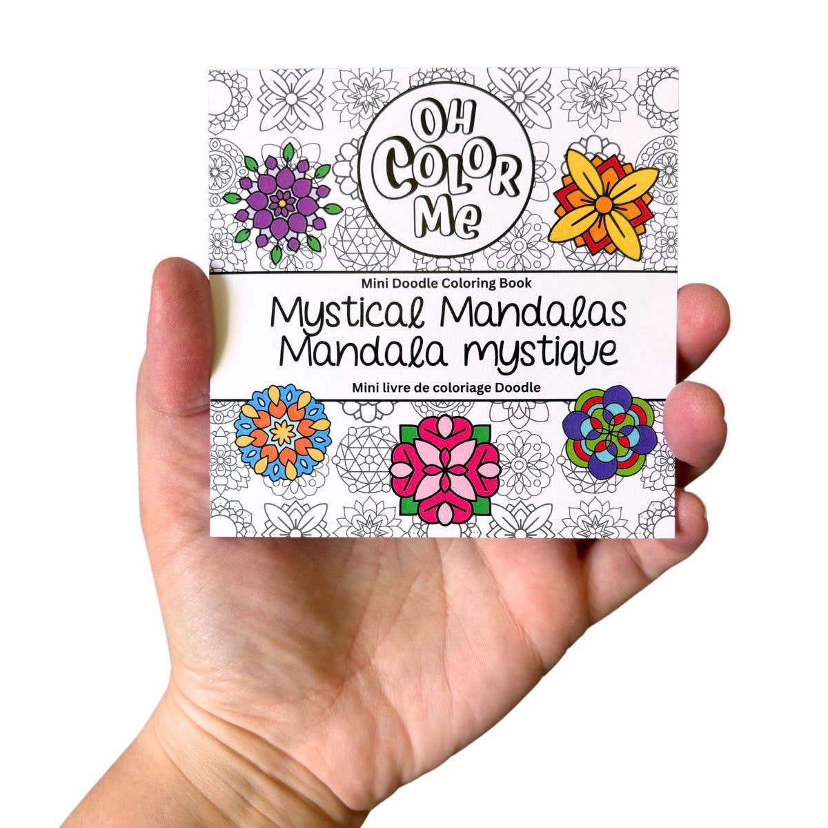 Oh Color Me - Mini Coloring Book Mystical Mandalas, 4"x4", Small Gifts - Canadian Brand - Ages 3+