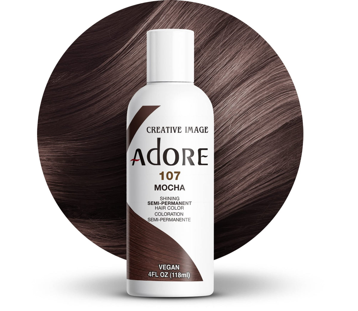 ADORE SEMI-PERMANENT HAIR COLOR - 107 MOCHA 4OZ