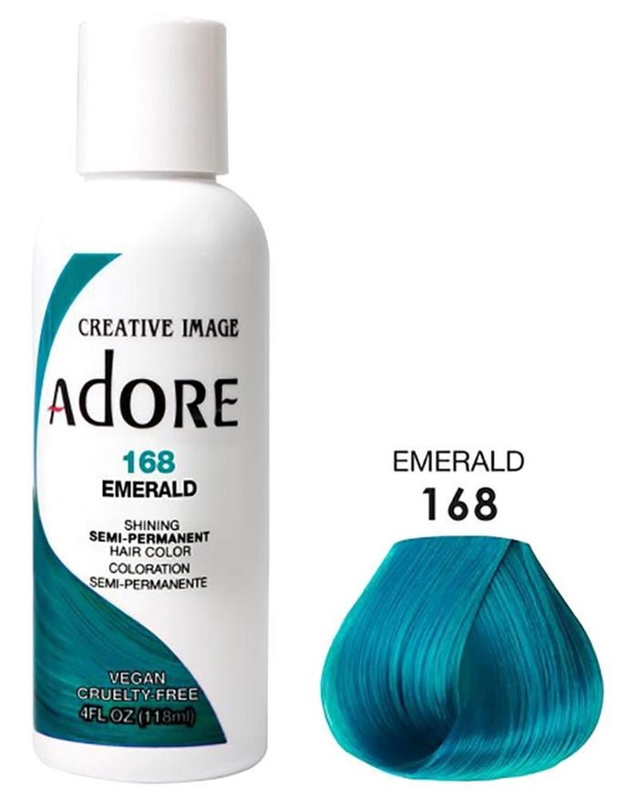 ADORE SEMI-PERMANENT HAIR COLOR - 168 EMERALD 4OZ