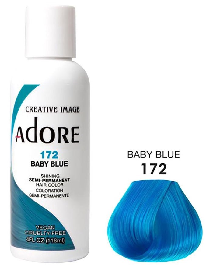 ADORE SEMI-PERMANENT HAIR COLOR - 172 BABY BLUE 4OZ