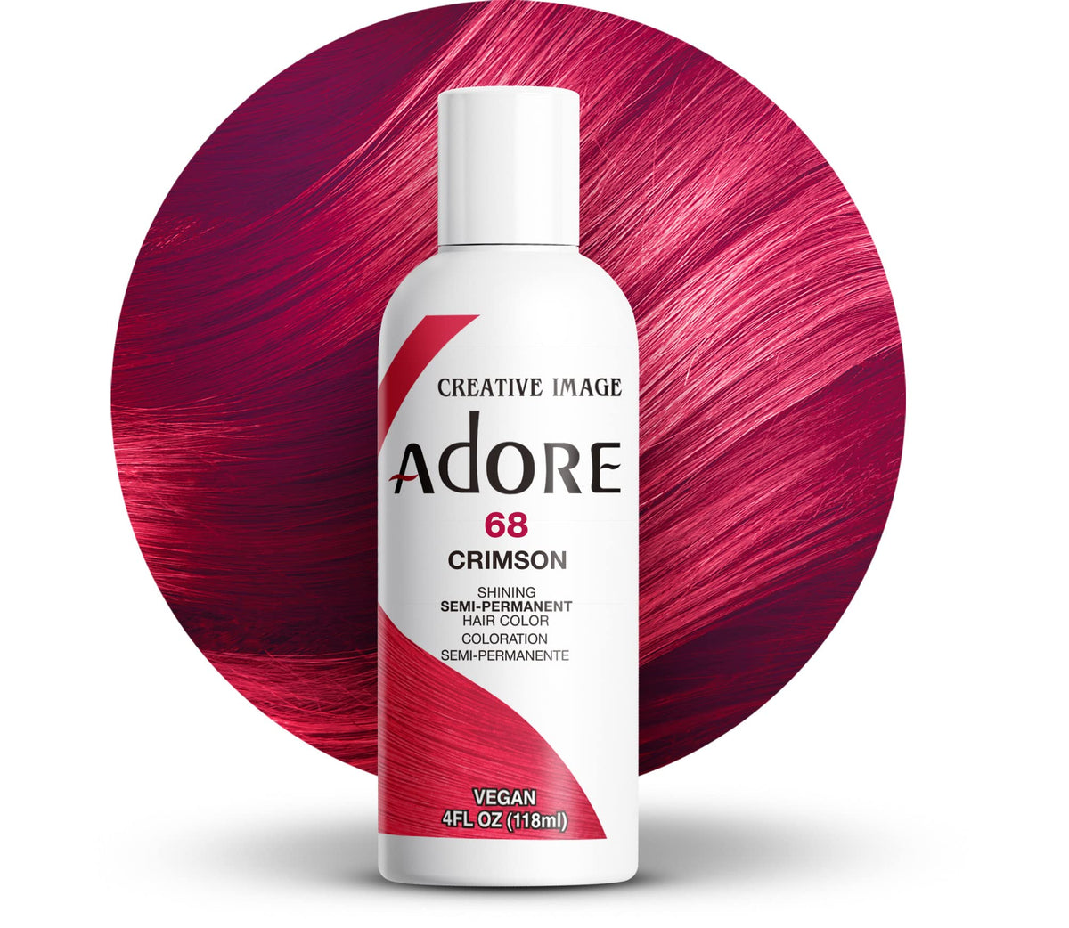 ADORE SEMI-PERMANENT HAIR COLOR - 68 CRIMSON 4OZ